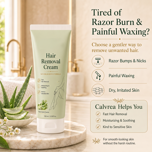 Calvrea™ Natural Gentle Hair Removal Cream | For Women & Men, Sensitive Skin