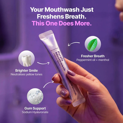 Purple Mouthwash Purple colour correction that neutralises yellow tones in 30 seconds. 20 single-use sachets.