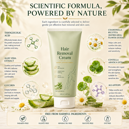 Calvrea™ Natural Gentle Hair Removal Cream | For Women & Men, Sensitive Skin